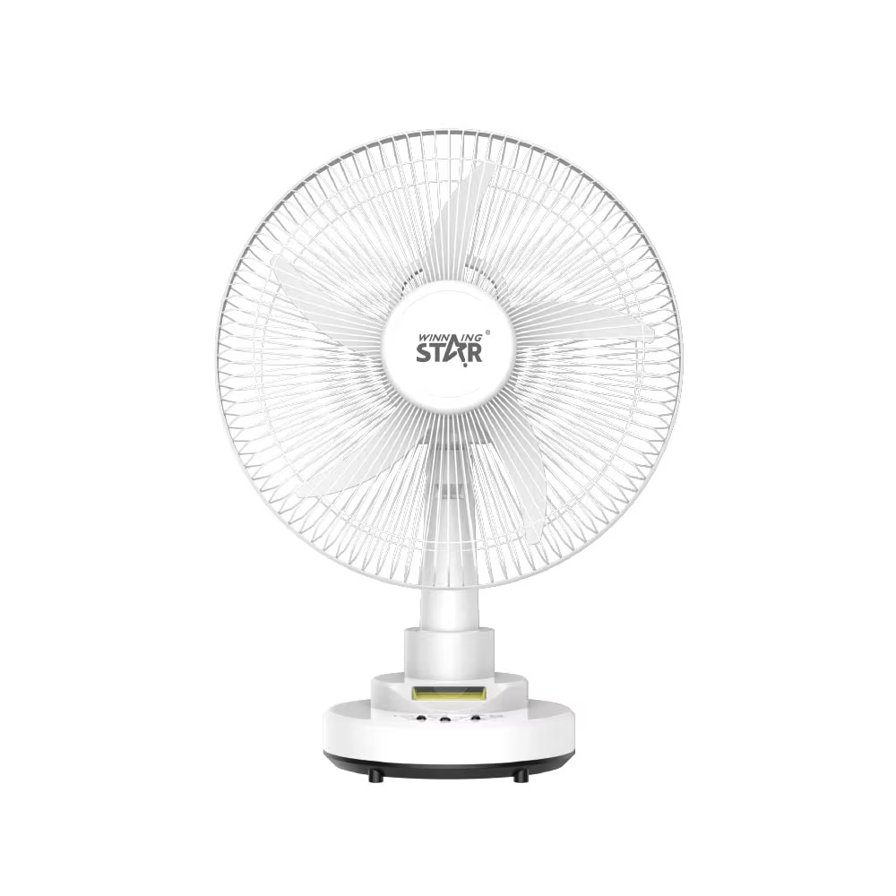 ST-4060 USB Charger Strong Wind AC/DC 14 Inch Rechargeable Table Fan with Light