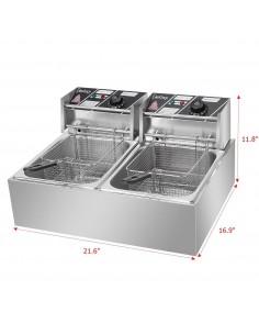 Double Deep Fryer 6 Ltr x 2 Counter Top Electric
